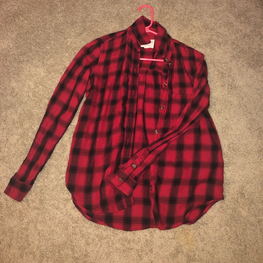 american eagle red and black flannel